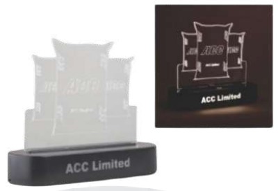 Acrylic Light Battery Base for Illuminated Display and Decorative Presentation, Smart Promotional Gift Item for Desk Decor, Branding and Special Gifting